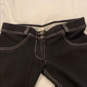 Freddy contrast stitching black leggings S